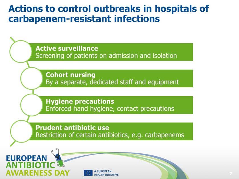 Actions to control outbreaks in hospitals of carbapenemresistant infections I would now like to give you 2 examples of outbreaks of carbapenem-resistant infections; The first example relates to a