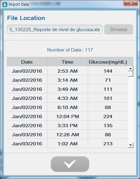 Period Data record time range of the browsed file is automatically designated. D. Import Data Set each item and click the Import Data button to start Button importing data.