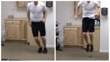 Lateral Hops Stand with your knees slightly bent, abs braced, and hips back.