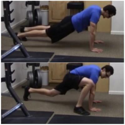 Once completed, fire back into the pushup position and repeat on the opposite side. 4.
