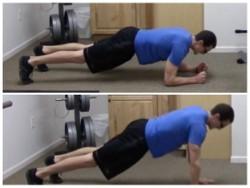 T-Pushups 1. Keep the abs braced and body in a straight line from toes to shoulders. 2.