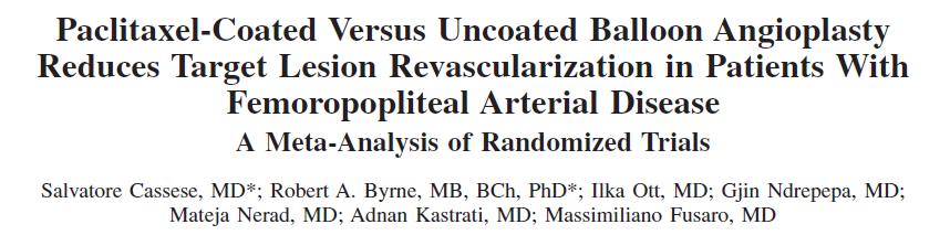 PTA in angiographic and clinical restenosis and same safety profile DEB significantly reduce TLR, restenosis and LLL vs.