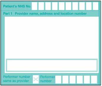 Part 1 Patient s NHS No. Enter the 10 digit NHS number, this is an optional field.