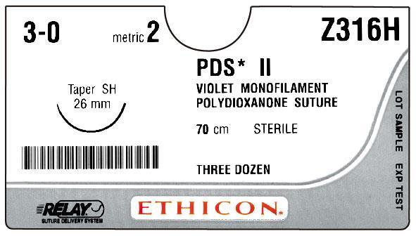PDSII* Polydiaxonone Suture Outstanding pliability Monofilament Smooth passage = Less trauma Strength