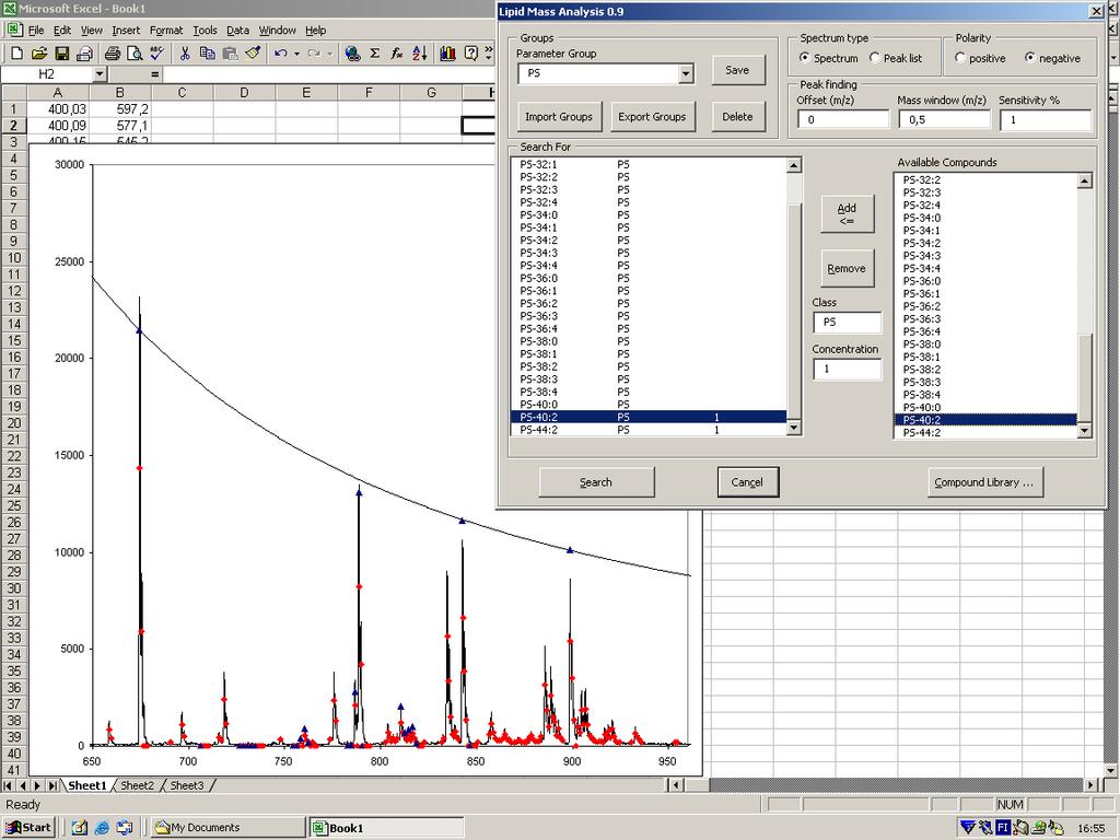 LIMSA Excel add-on for Quantitative Analysis of MS data (aimi et al..2006. Anal Chem.
