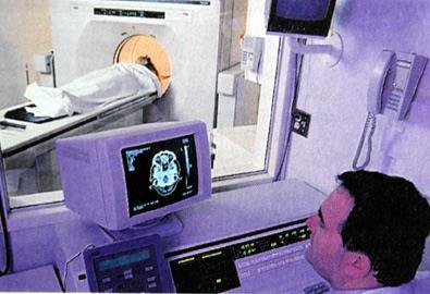 Study of the Living Human Brain Computerized Tomography (CT) The patient s head is placed in a large doughnut-shaped ring.