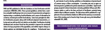 FFI. Recommendations on wheat and maize flour