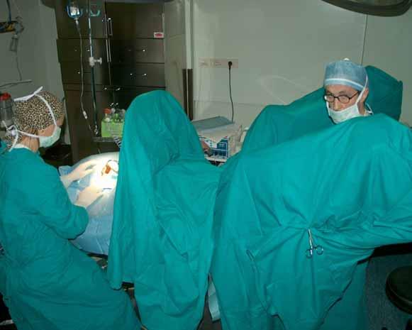 Two surgical teams