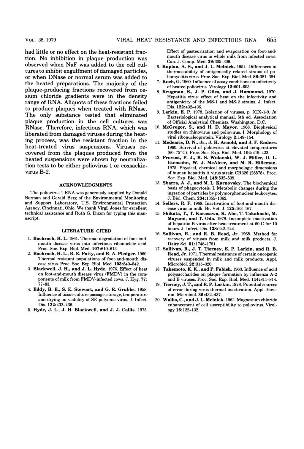 VOL. 38, 1979 had little or no effect on the heat-resistant fraction.