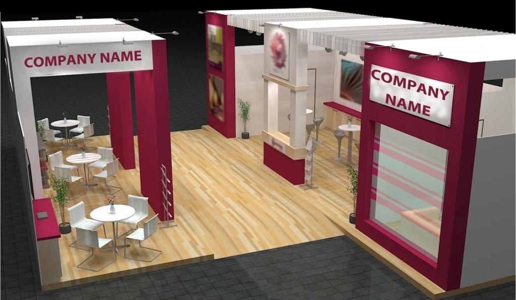 sides open: 98 EUR/sqm Personalized stand construction: Depending on the
