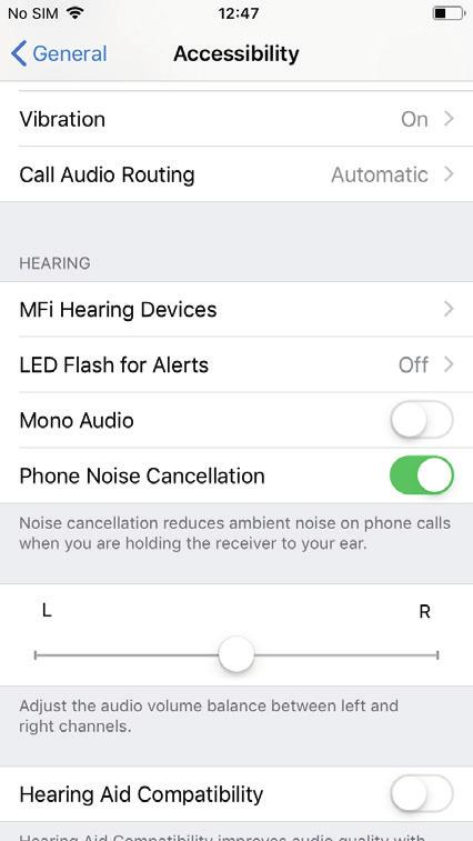 Select the option MFi Hearing Devices under Accessibility