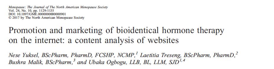 Quantitative content analysis, n=100 websites promoting BHT services or products Objectives To assess the quality of information presented and the claims made