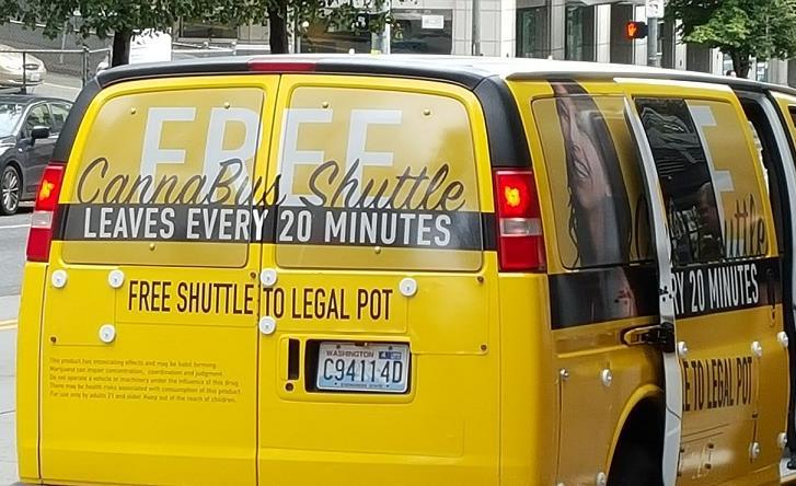 NO NEED FOR DIRECTIONS Washington State airport has convenient shuttles to legal pot every 20 minutes via the