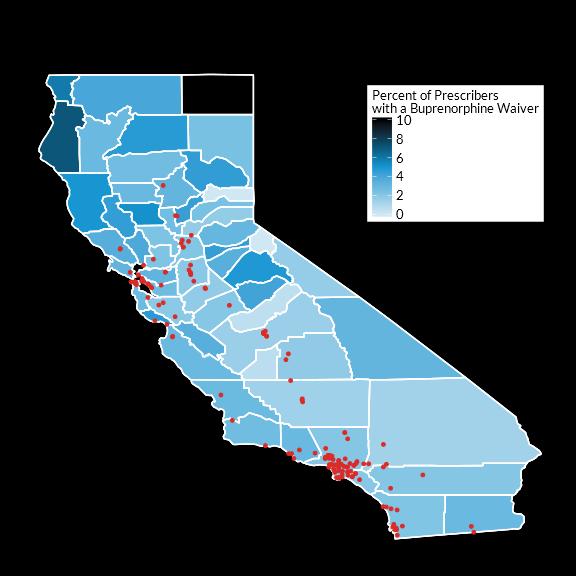 There were 152 OTPs in CA in 2016 with an estimated 46,430 methadone