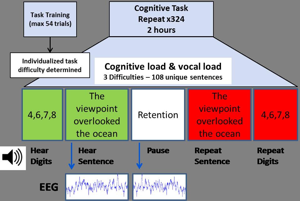 A separate subset of this database was carved out for evaluating cognitive performance. Task difficulty was restricted to a fixed load level of 4 digits.