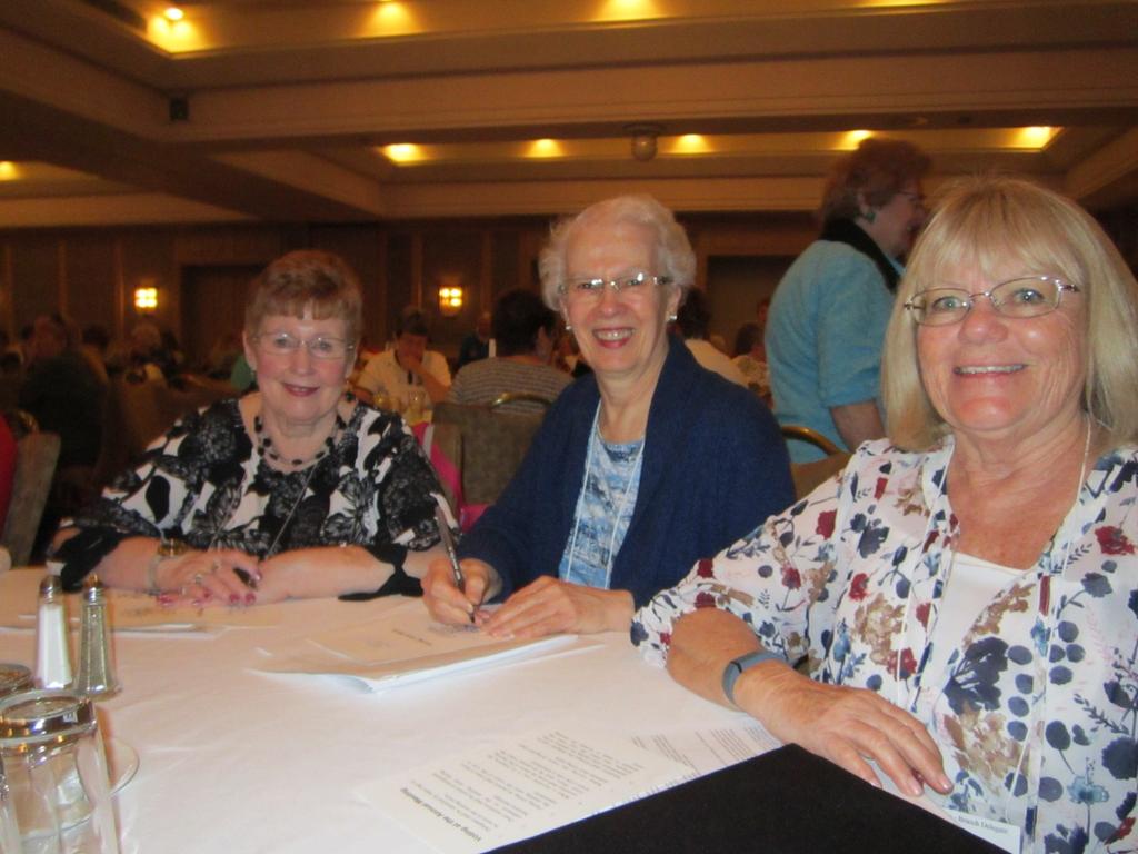 Convention attendees Wendy Bryson, Elaner Pound and Lynda Rollins Convention report: The Convention took place at Nottawasaga Inn and Wendy Bryson said that it was enjoyed by all.