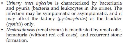 Major renal clinical syndromes (some are