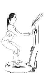 Keeping the knees directly above the feet at a 00 degree angle, gently bend the legs and squeeze the leg muscles. Keeping the back straight, bend the upper body forward.