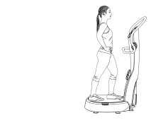 Try doing the same exercise but this time keep your legs straight. B 0 Hamstring Stretch Position your body in a wide stance on the Vibration plate, buttocks pushed backwards.