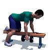 You can stand on a platform to obtain full range of motion. You can also do this exercise with an underhand grip.