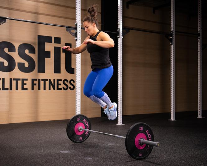 Athletes using an empty barbell or small-diameter plates for the snatch will need to set up a second barbell with 18-in.