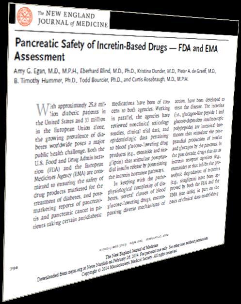 Slide 12 FDA and EMA publish joint safety assessment concluding on the safety of incretin-based therapies The FDA and EMA have