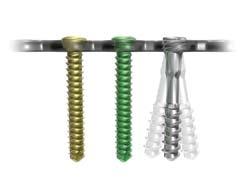 Locking, non-locking and multi-directional screw options Choose locking, non-locking, or multi-directional screws according to need and plate Tapered, threaded
