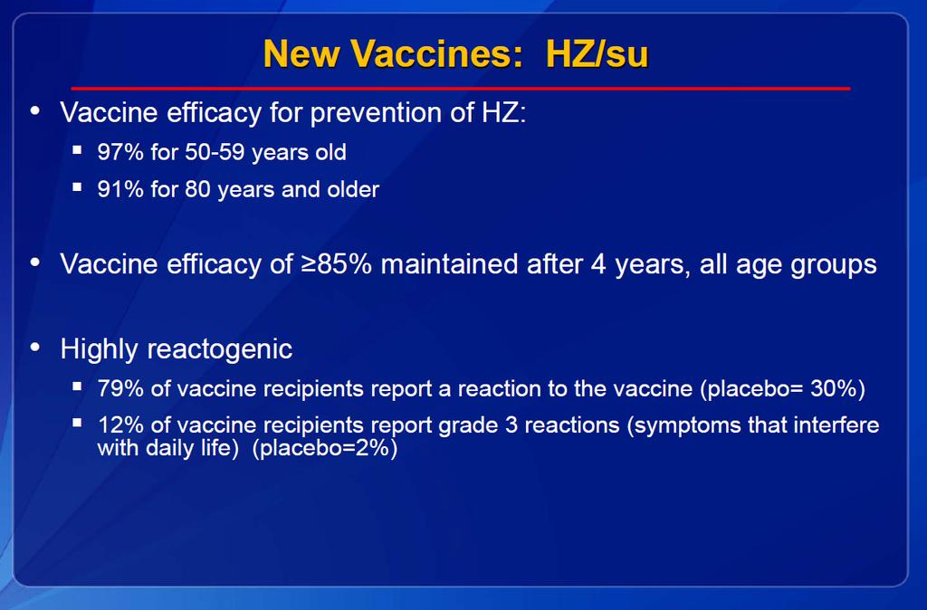 NEW ZOSTER VACCINE COMING