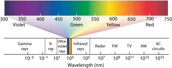 Electromagnetic Spectrum Visible spectrum is a small part of the entire electromagnetic spectrum.