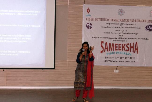Day 3 Day three of SameekshaPerio-Panorama included guest lectures by Dr. Savitha A.M (Professor and Head, Dept.