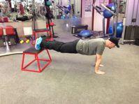 Finishers 9 12 Decline Close-Grip Pushups Keep the abs braced and body in a straight line from toes