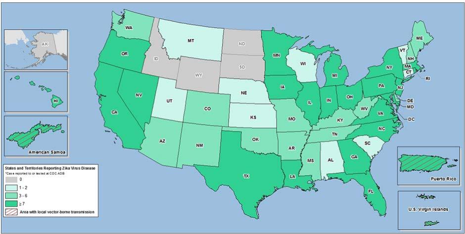 Status of Zika Virus in the United States Local vector-borne transmission of