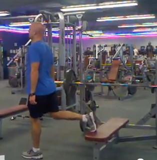 Do all reps on one side then switch. Bulgarian Split Squat 1. Stand with your feet shoulder-width apart.