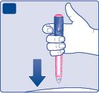 4 Inject your dose A Insert the needle into your skin as your doctor or nurse has shown you. Make sure you can see the dose counter. Do not cover it with your fingers.