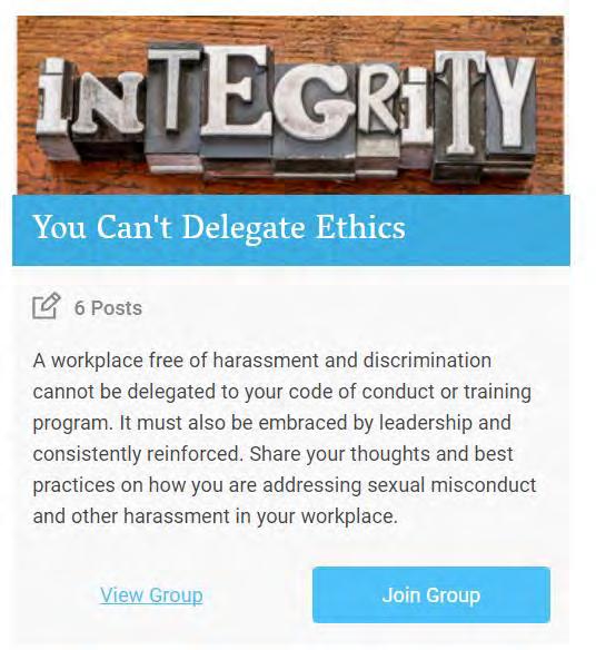 You Can t Delegate Ethics Join the discussion group A workplace free of harassment and discrimination cannot