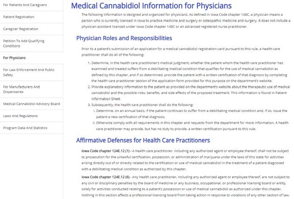 What protections does the law provide for physicians who provide the certification? 124E.12 Use of Medical Cannabidiol Affirmative Defenses.