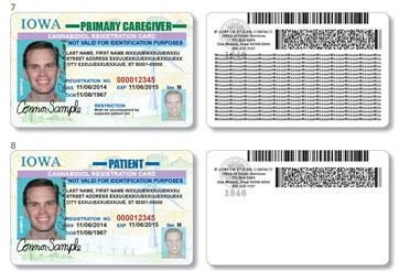Issued at any DOT location in Iowa: Registration Cards *This also allows law enforcement instant access to our patient registry through the central DOT system The patient and/or primary caregiver