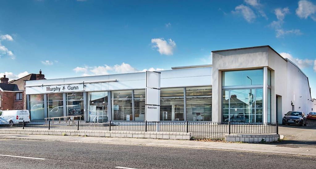 The property has c.43 metre frontage to Milltown Road and the front portion of the site comprises the former Murphy & Gunn BMW dealership with modern showroom and workshop facility totalling c.