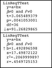 Further, r and r 2 are presented, along with the standard error about the line, s. How can you use s to calculate SEb?