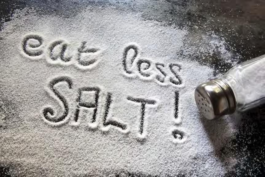 Salt-Reduction Counseling A modest reduction in salt intake (half normal consumption: 5 to 6 grams) for a month has been shown to make significant and sustained reductions in blood pressure.