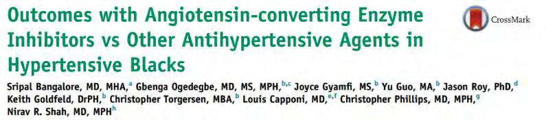 Hypertension & African Americans Angiotensin-converting enzyme (ACE) inhibitors and angiotensin II receptor blocker