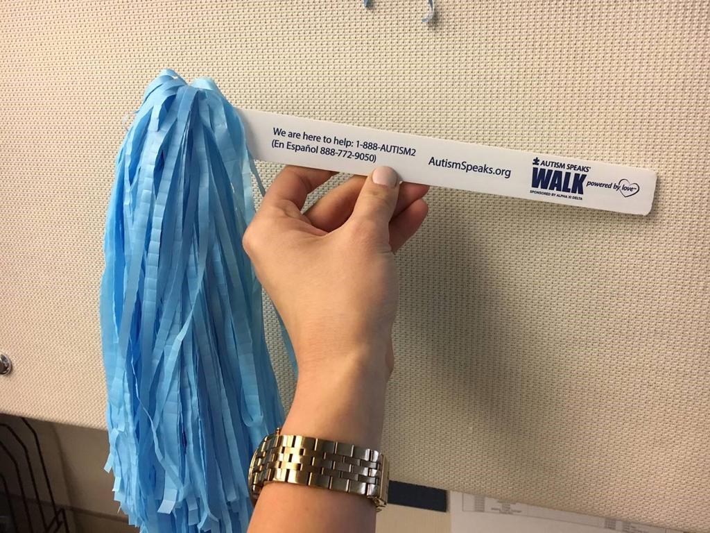 At the registration table, all of the Walk participants will get a very cool blue pom