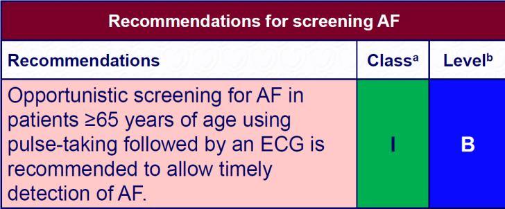 Opportunistic Screening Diagnosing AF before the first complications is important recognized priority for the prevention of strokes ASSERT