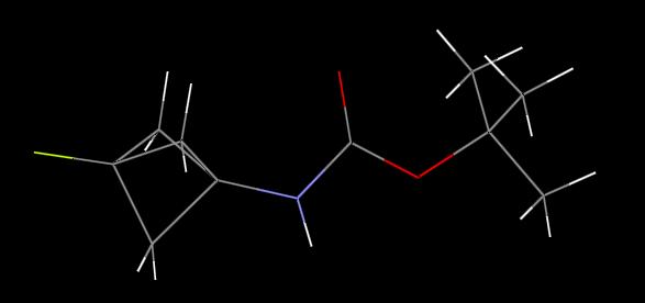 Single X ray crystal structure of tert butyl (3 fluorobicyclo[1.1.1]pentan 1 yl)carbamate (13). Bond lengths (Å) C1 N1 1.4223(18) C1 C4A 1.532(7) C1 C2 1.536(3) C1 C3 1.540(3) C1 C4 1.552(3) C1 C2A 1.