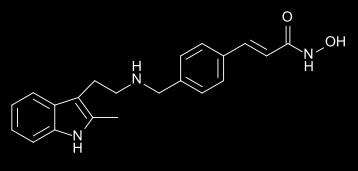 Panobinostat (LBH589) A hydroxamic acid pan-hdac inhibitor Developed by Novartis for the treatment of multiple myeloma (approval expected in 2014) Dosed 30-60 mg TIW or TIW QOW Inhibitory activity in