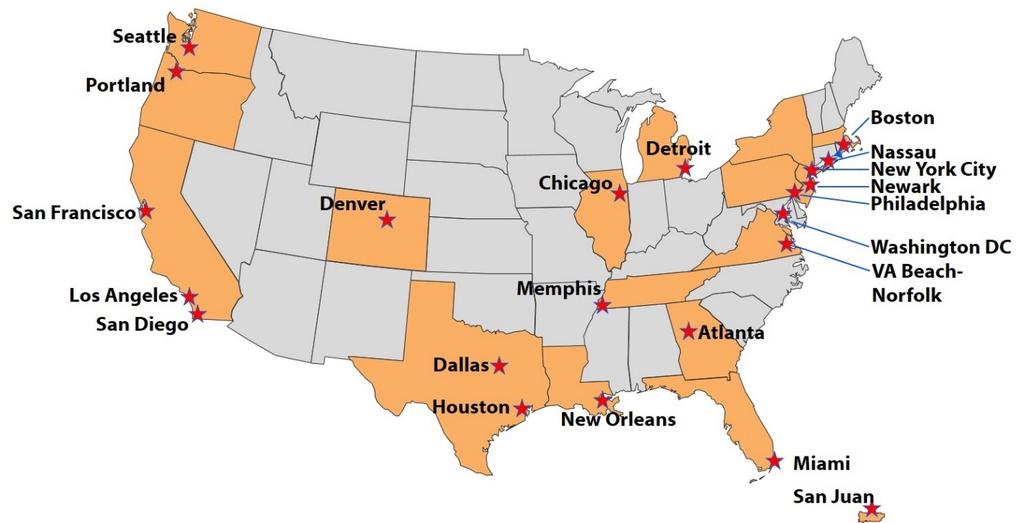 National HIV Behavioral Surveillance system 22 participating cities 3 annually rotating target populations