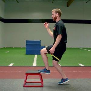 Immediately jump again alternating toe taps. 4. Use opposite arm swings to increase tempo and minimize ground contact time, while maintaining an upright torso. 5. Perform 6, 10 second intervals.