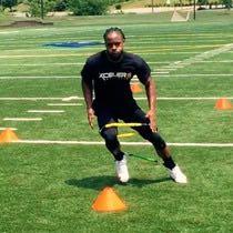 Repeat the movement throughout the cones and sprint 5 yards through the last cone. 5. Make sure you focus each cut with your outside foot and use quick opposite arm drives to increase the speed of the drill.