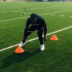 360 DEGREE CONE DRILL This drill develops reactive muscle strength, balance and coordination workload, enhancing your ability to rapidly brake and accelerate in multiple directions. 1.