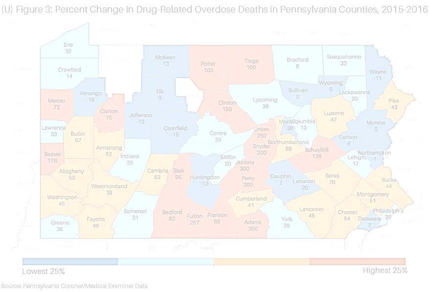Change In Overdose Deaths 2015-16 Source: Analysis of Overdose Deaths in